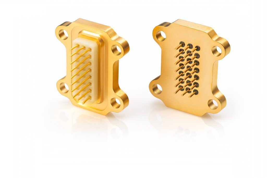 A 27-pin ultra-hermetic connector showcasing its high-sealing performance design.